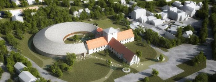 Tegning av det framtidige Vikingtidsmuseet på Bygdøy