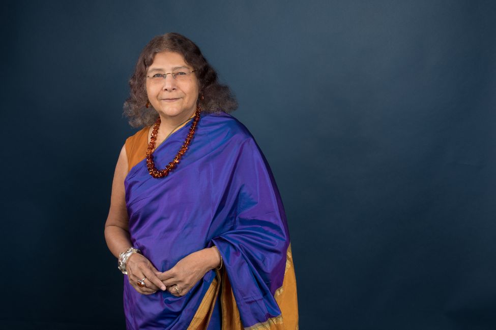 Portrett av ei kvinne med sari